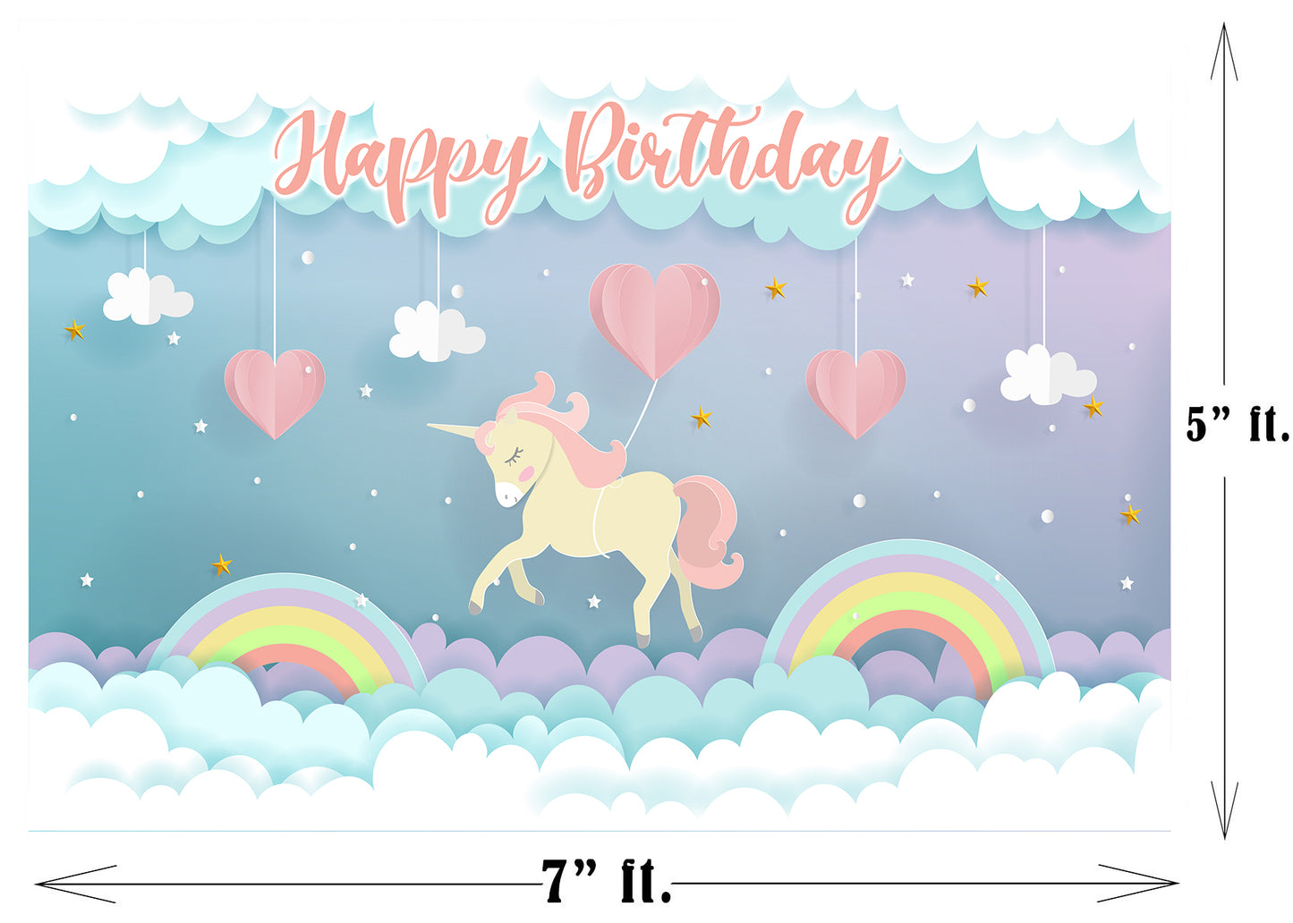 Unicorn Theme Birthday Party Backdrop