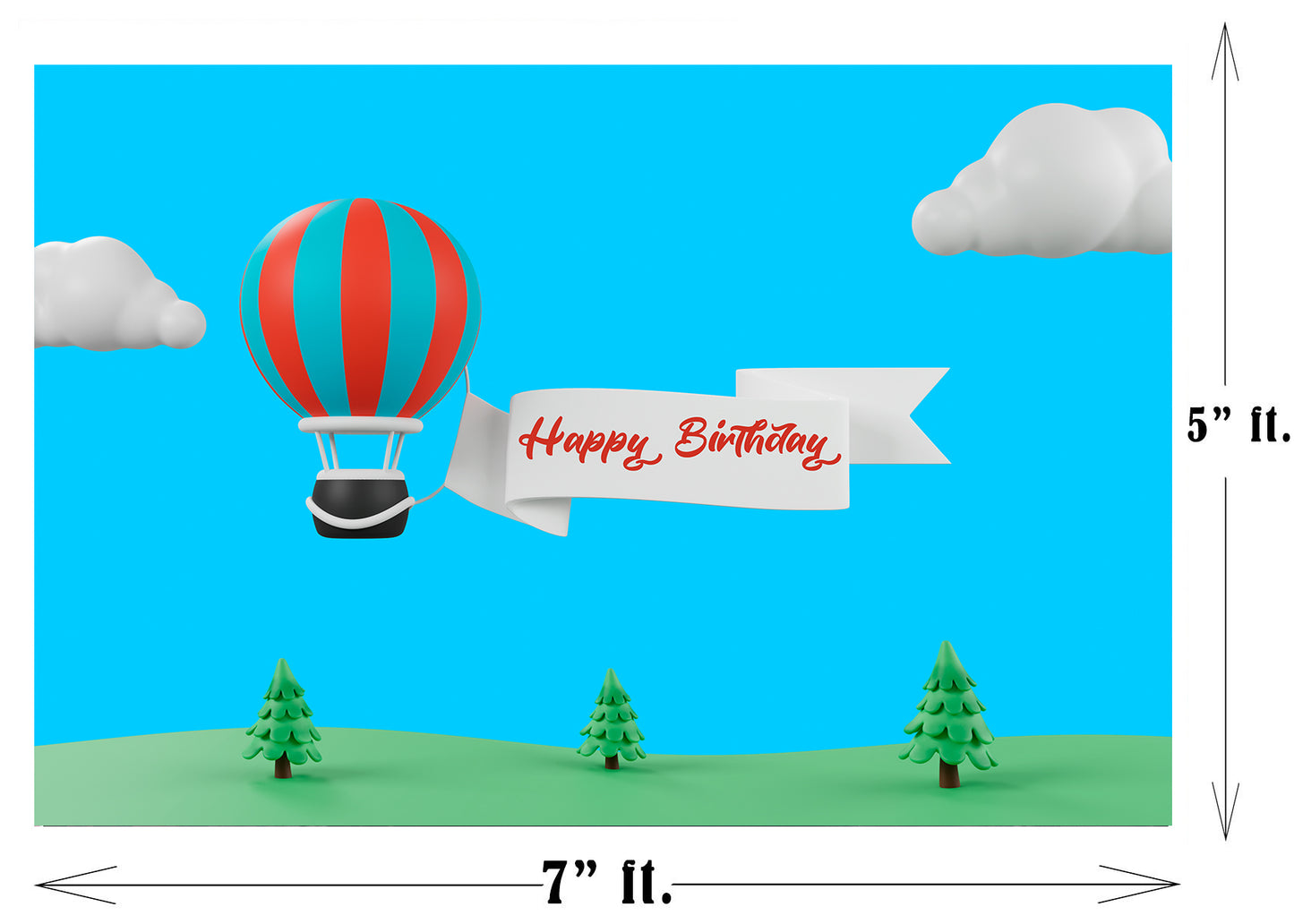 Hot Air Theme Birthday Party Backdrop