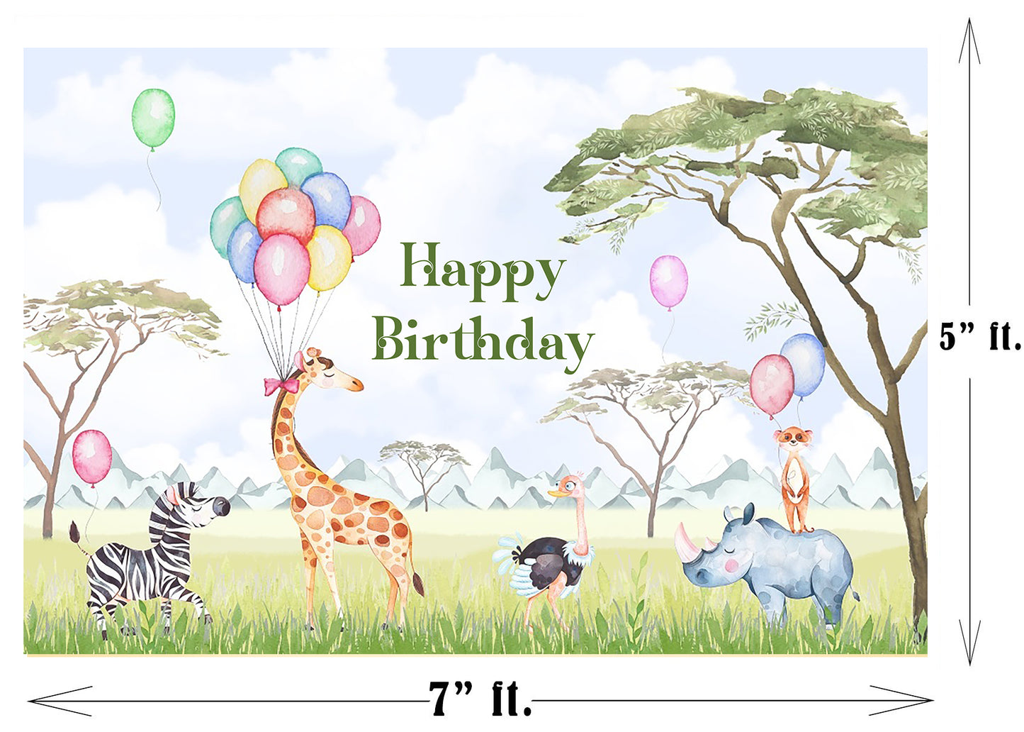 Jungle Theme Birthday Party Backdrop