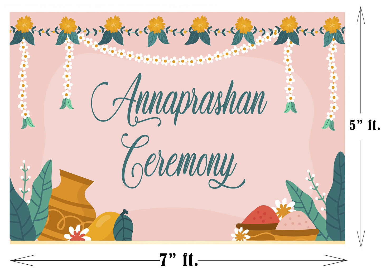 Annaprashan Ceremony Decoration Backdrop Banner For Kids