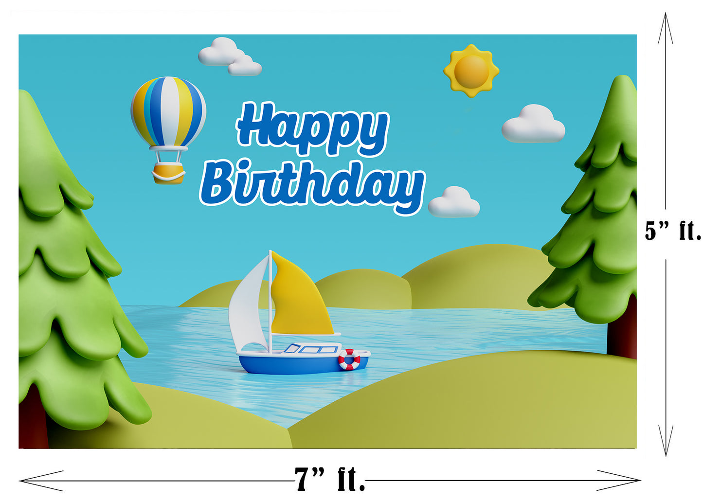 Hot Air Theme Birthday Party Backdrop