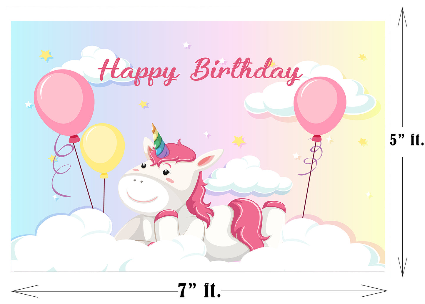 Unicorn Theme Birthday Party Backdrop