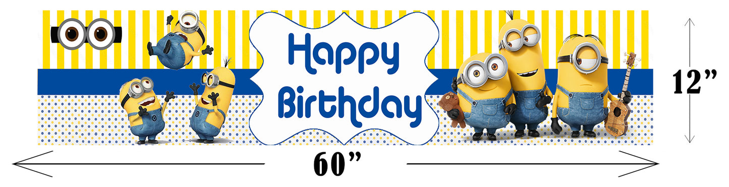 Minnion Theme Birthday Long Banner for Decoration