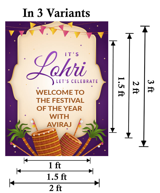 Lohri Party Welcome Board for Kids