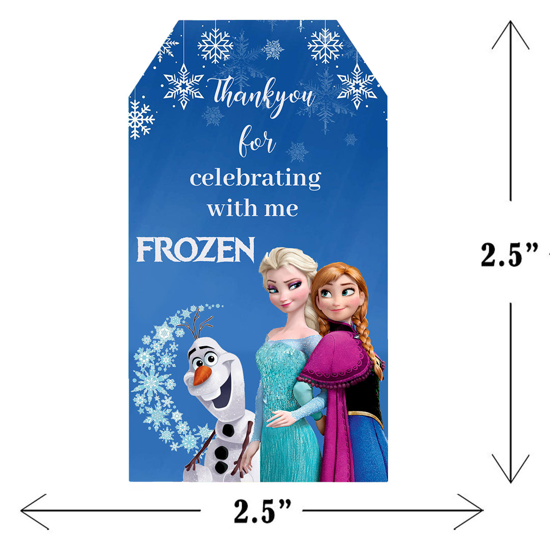 Frozen Theme Birthday Party Thank You Gift Tags