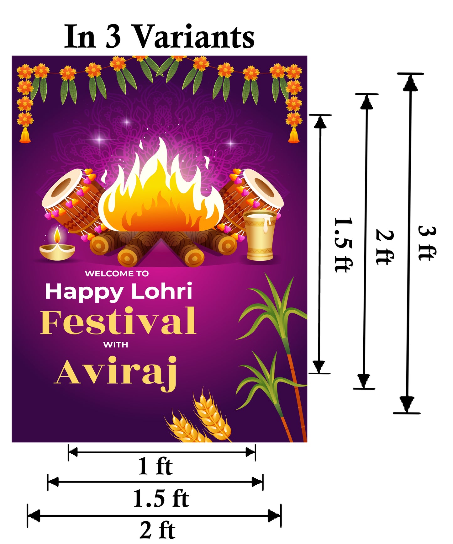 Lohri Party Welcome Board for Kids