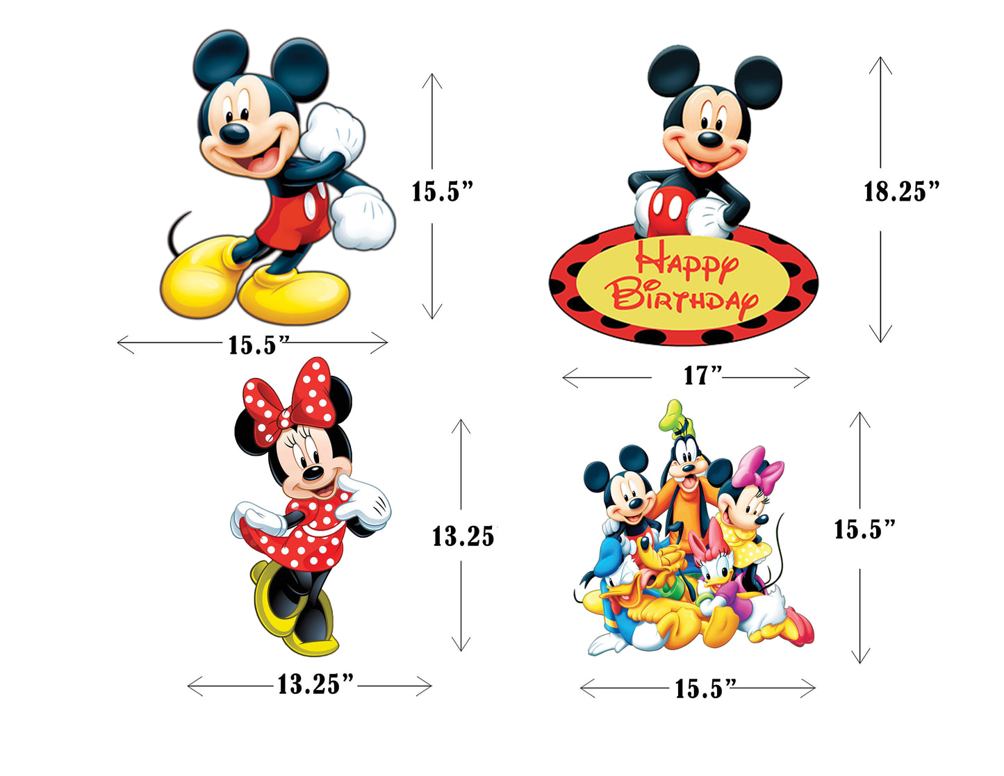 Mickey Mouse Theme Birthday Party Cutouts