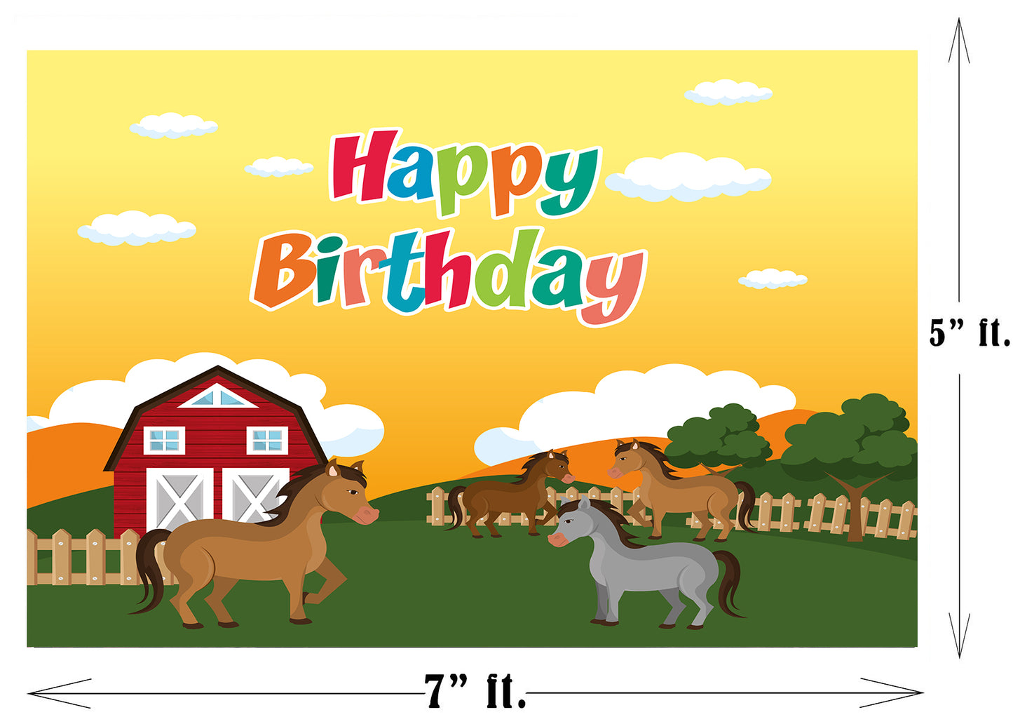Farm Animals Theme Birthday Party Backdrop