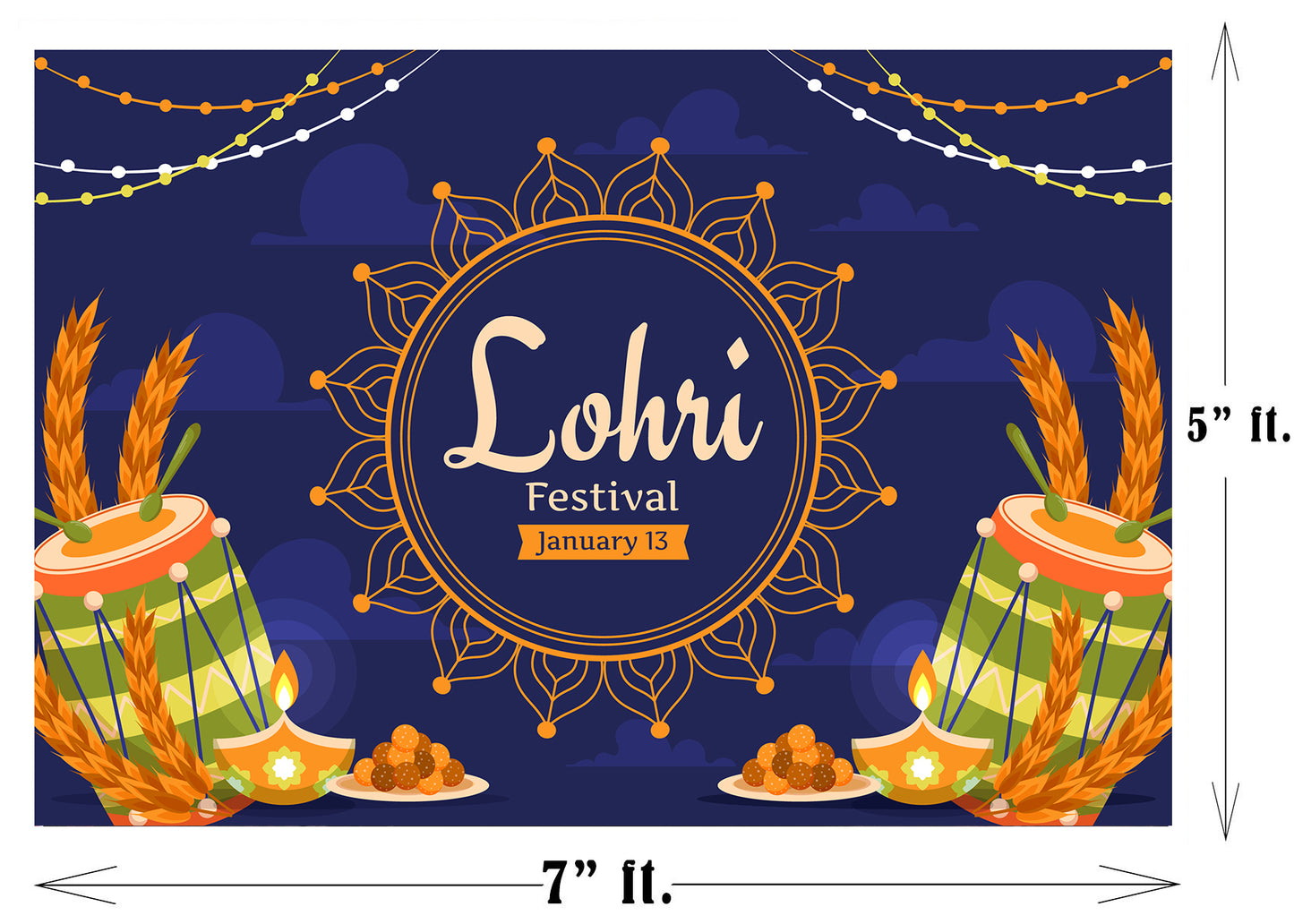 Lohri Party Backdrop For Kids