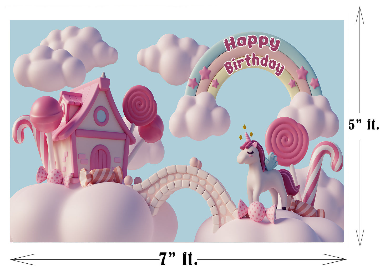 Candy Land Theme Birthday Party Backdrop