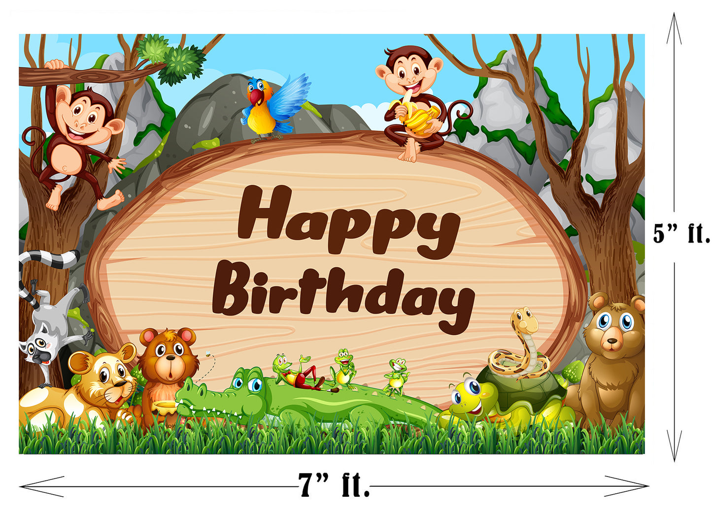 Jungle Theme Birthday Party Backdrop