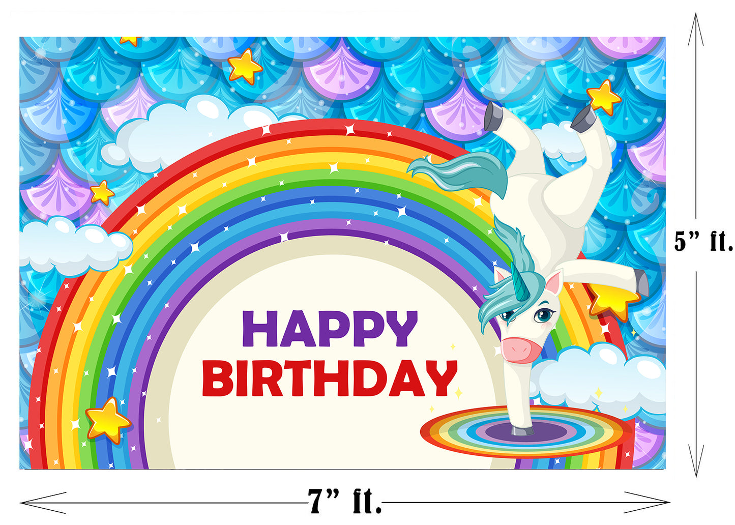 Unicorn Theme Birthday Party Backdrop