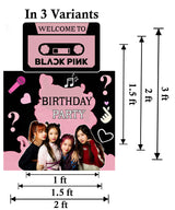 Black Pink Theme Birthday Party Welcome Board