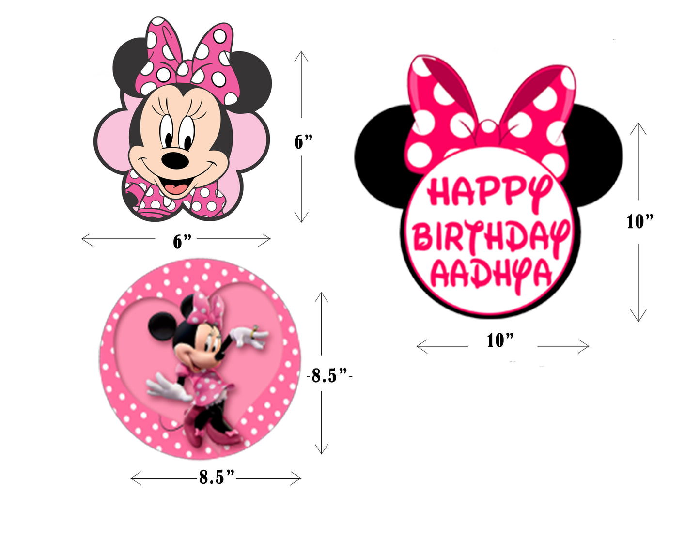 Minnie Theme Birthday Party Table Toppers for Decoration