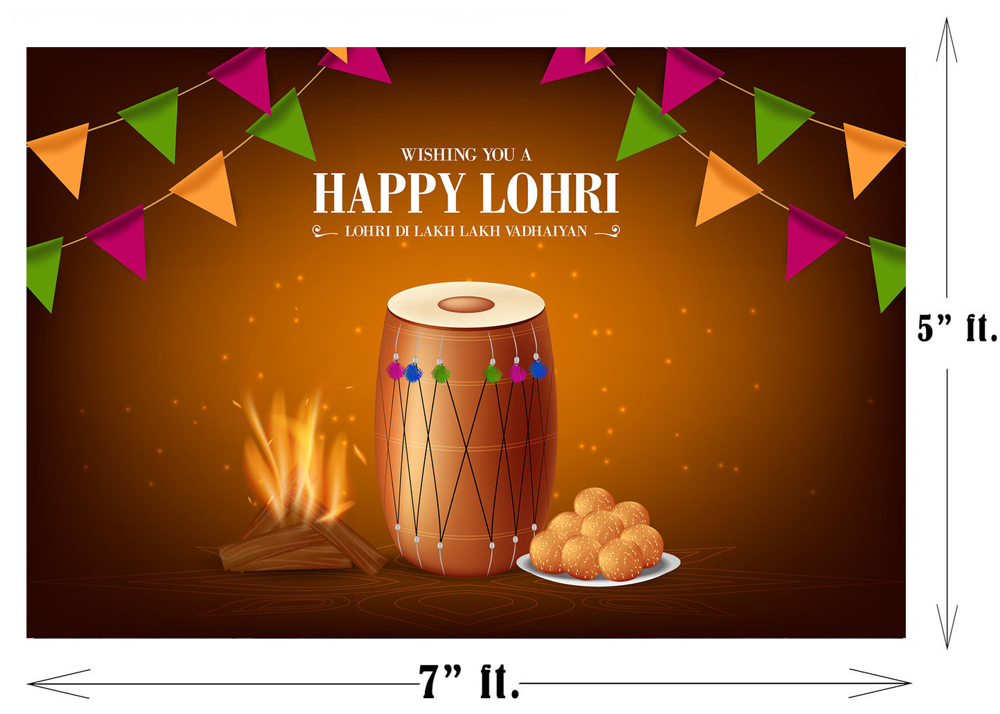 Lohri Party Backdrop For Kids