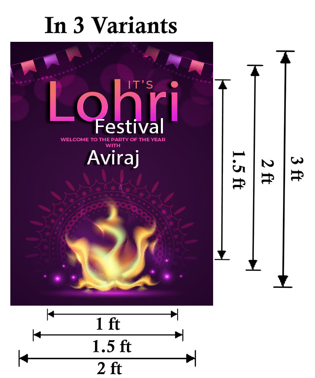 Lohri Party Welcome Board for Kids