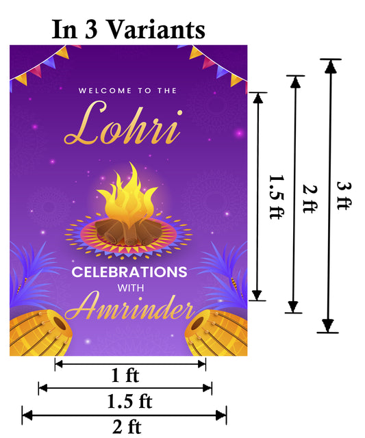 Lohri Party Welcome Board for Kids