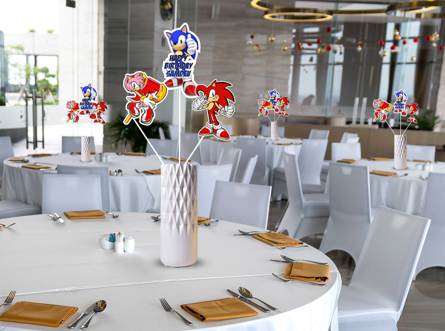 Sonic theme Birthday Party Table Toppers for Decoration