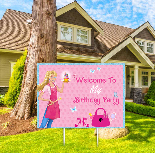 Barbie Birthday Party Welcome Board