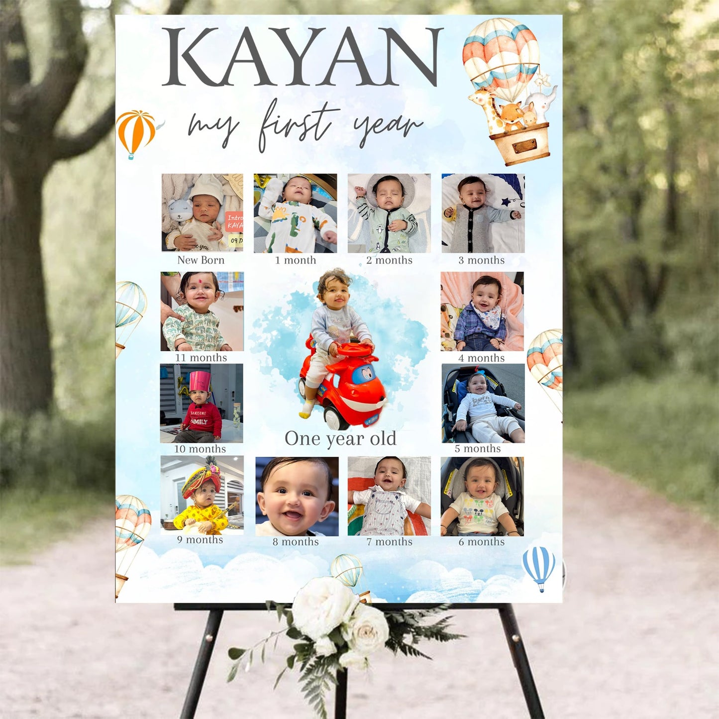 My First Year Customized Milestone Board for Kids Birthday Party(New Born -12 months )