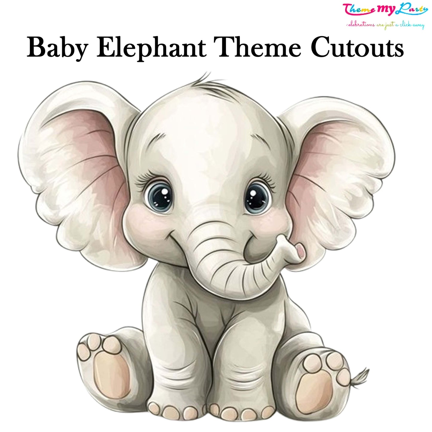 Baby Elephant Theme Birthday Party Cutout