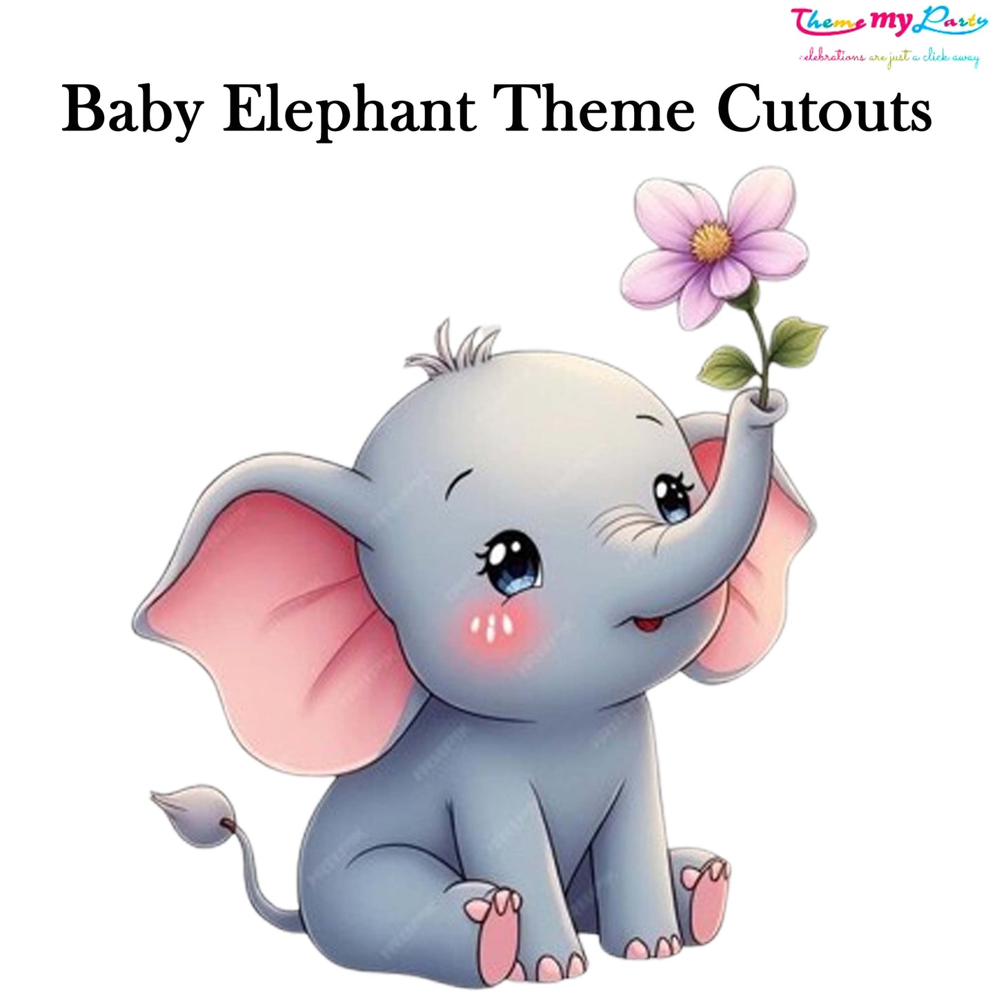 Baby Elephant Theme Birthday Party Cutout