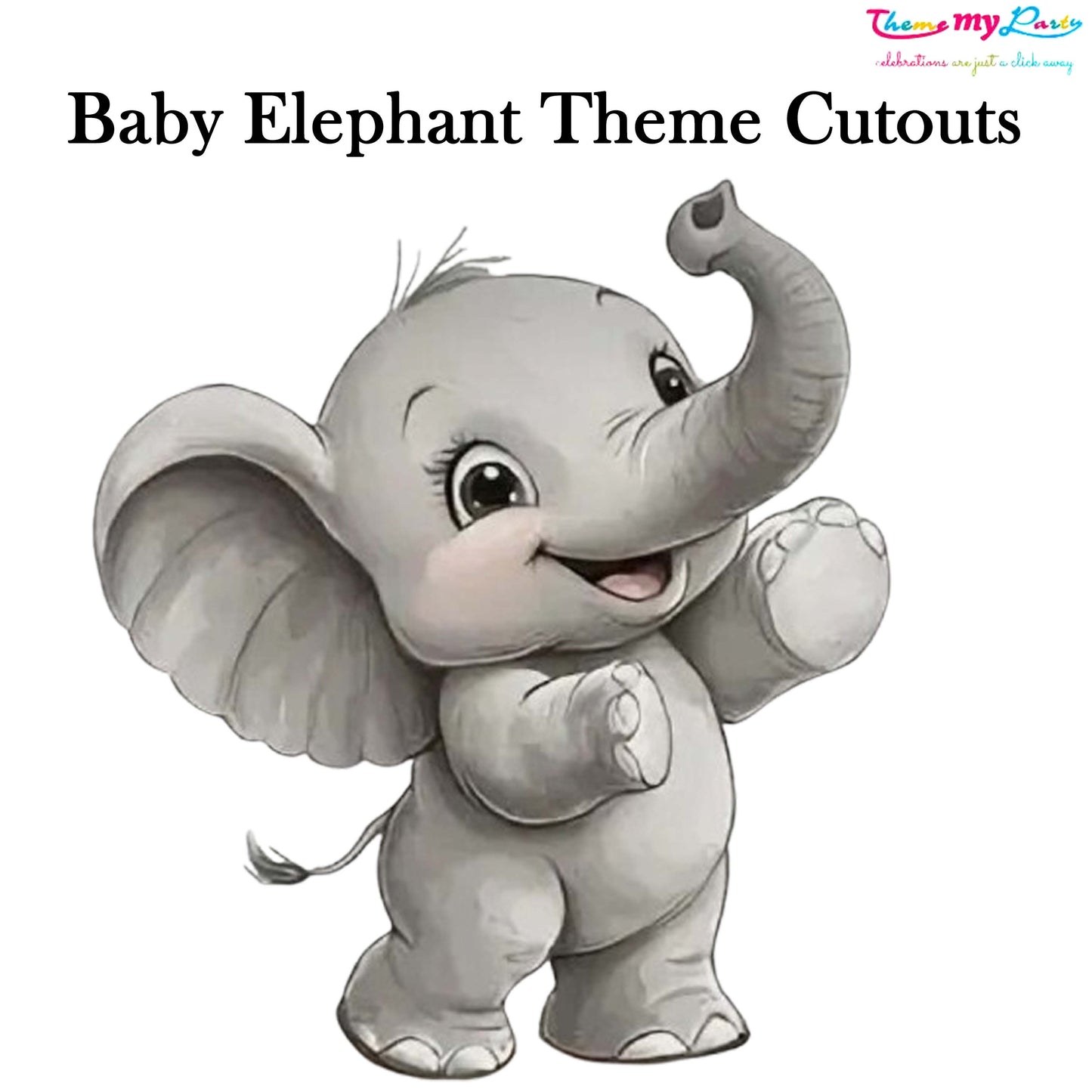 Baby Elephant Theme Birthday Party Cutout
