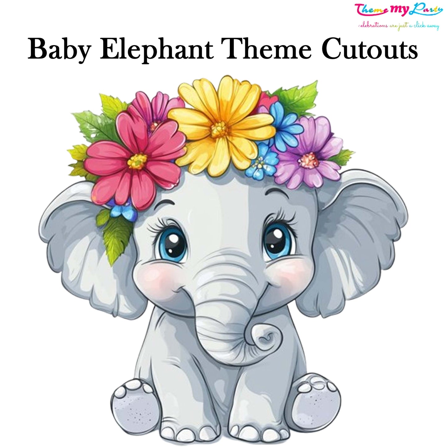 Baby Elephant Theme Birthday Party Cutout