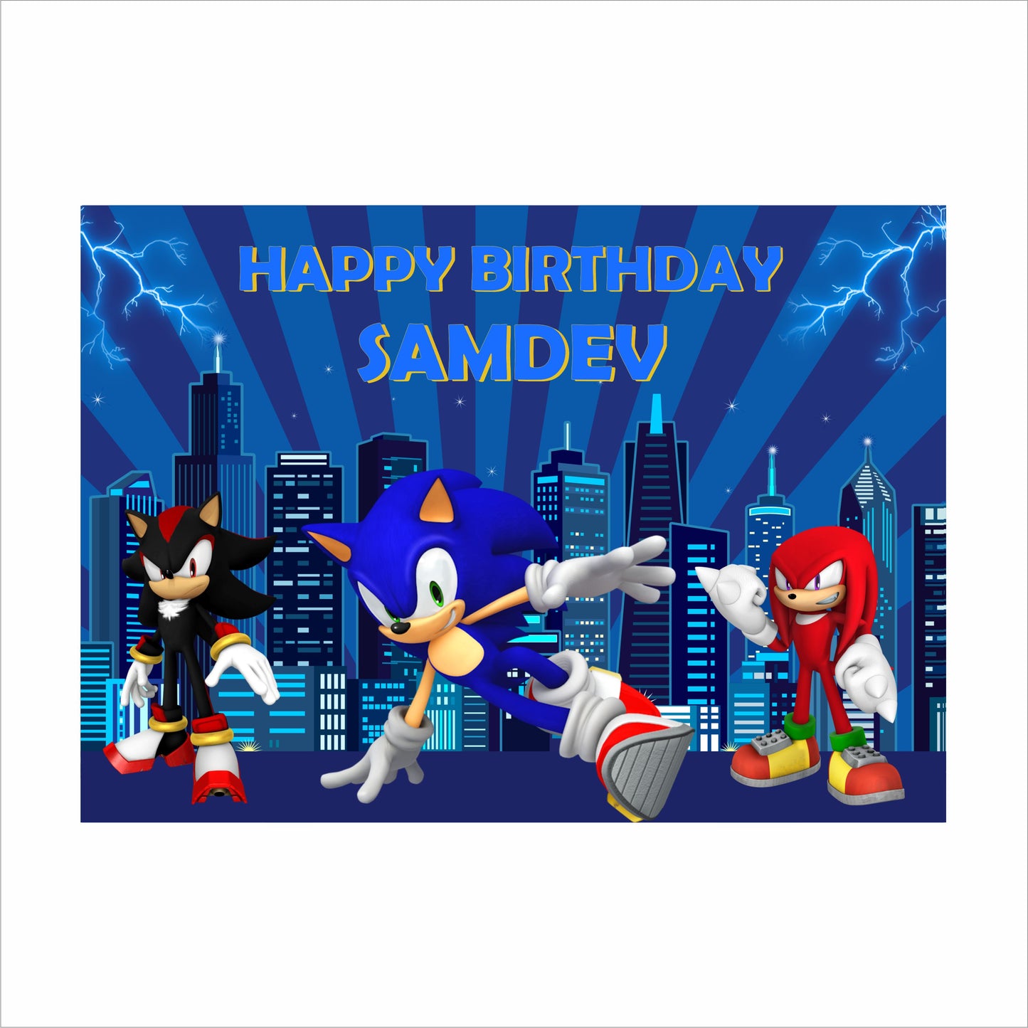 Sonic Theme Birthday Party Backdrop