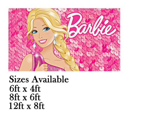 Barbie Theme Birthday Cake Table Cover