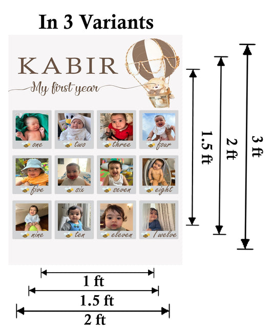 My First Year Customized Milestone Board for Kids Birthday Party(New Born -12 months )