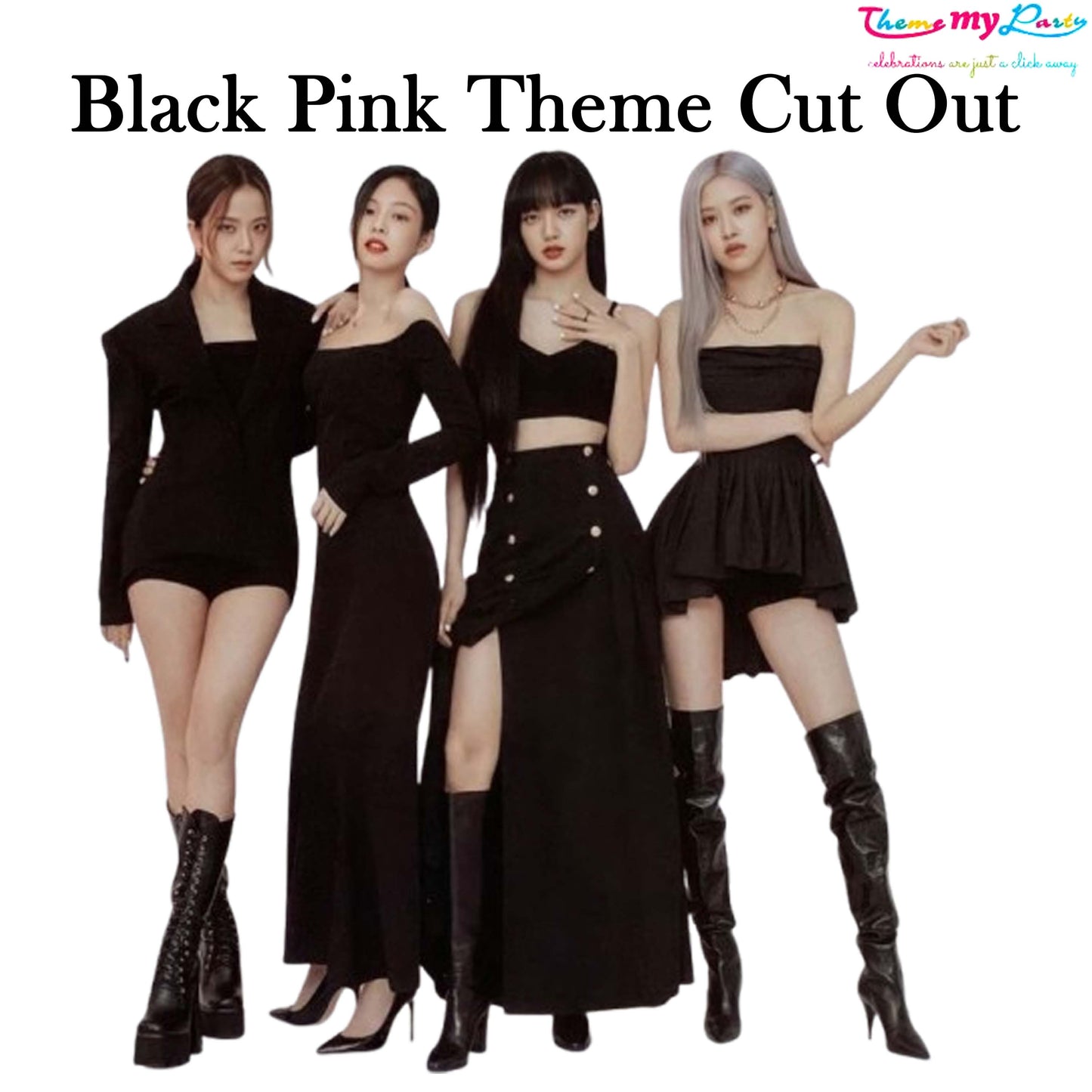 Black Pink Theme Birthday Party Cutout