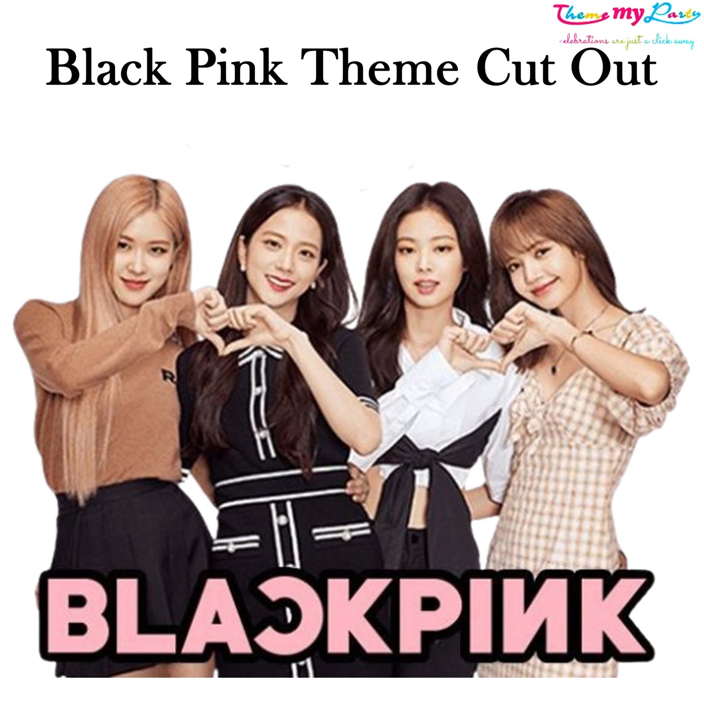 Black Pink Theme Birthday Party Cutout