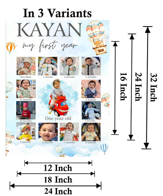 My First Year Customized Milestone Board for Kids Birthday Party(New Born -12 months )