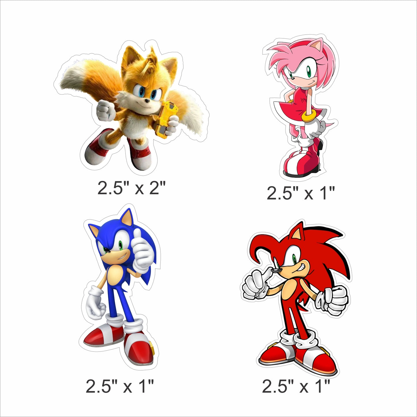 Sonic Theme Birthday Party Cupcake Toppers for Decoration