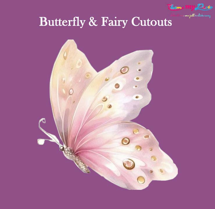 Butterflies & Fairies Theme Birthday Party Cutout