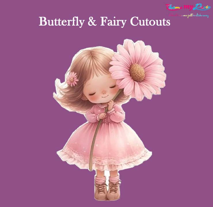 Butterflies & Fairies Theme Birthday Party Cutout
