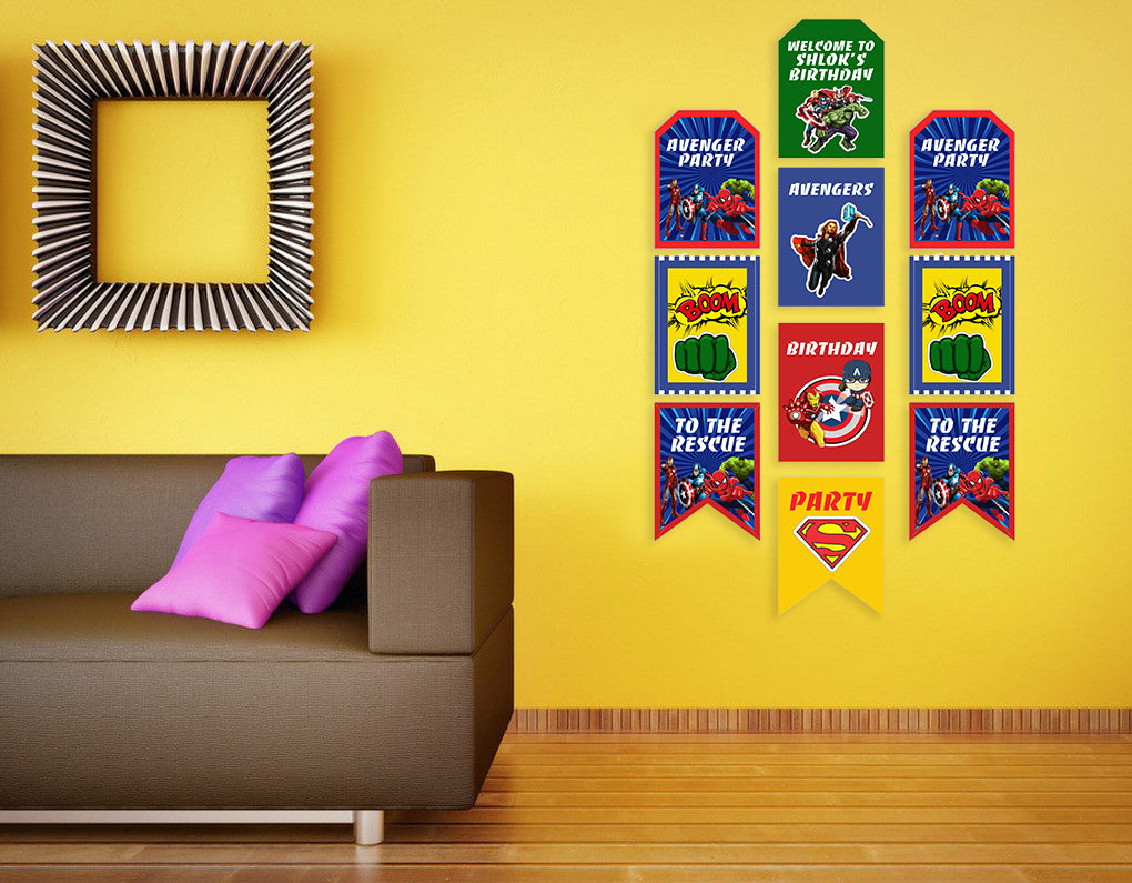 Avenger Theme Birthday Paper Door Banner for Wall Decoration