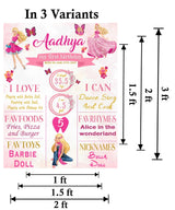 Barbie Theme Customized Chalkboard/Milestone Board for Kids Birthday Party
