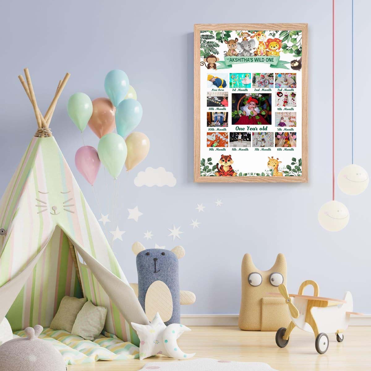 My First Year Customized Milestone Board for Kids Birthday Party(New Born -12 months )