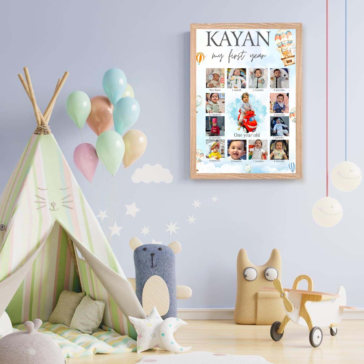 My First Year Customized Milestone Board for Kids Birthday Party(New Born -12 months )