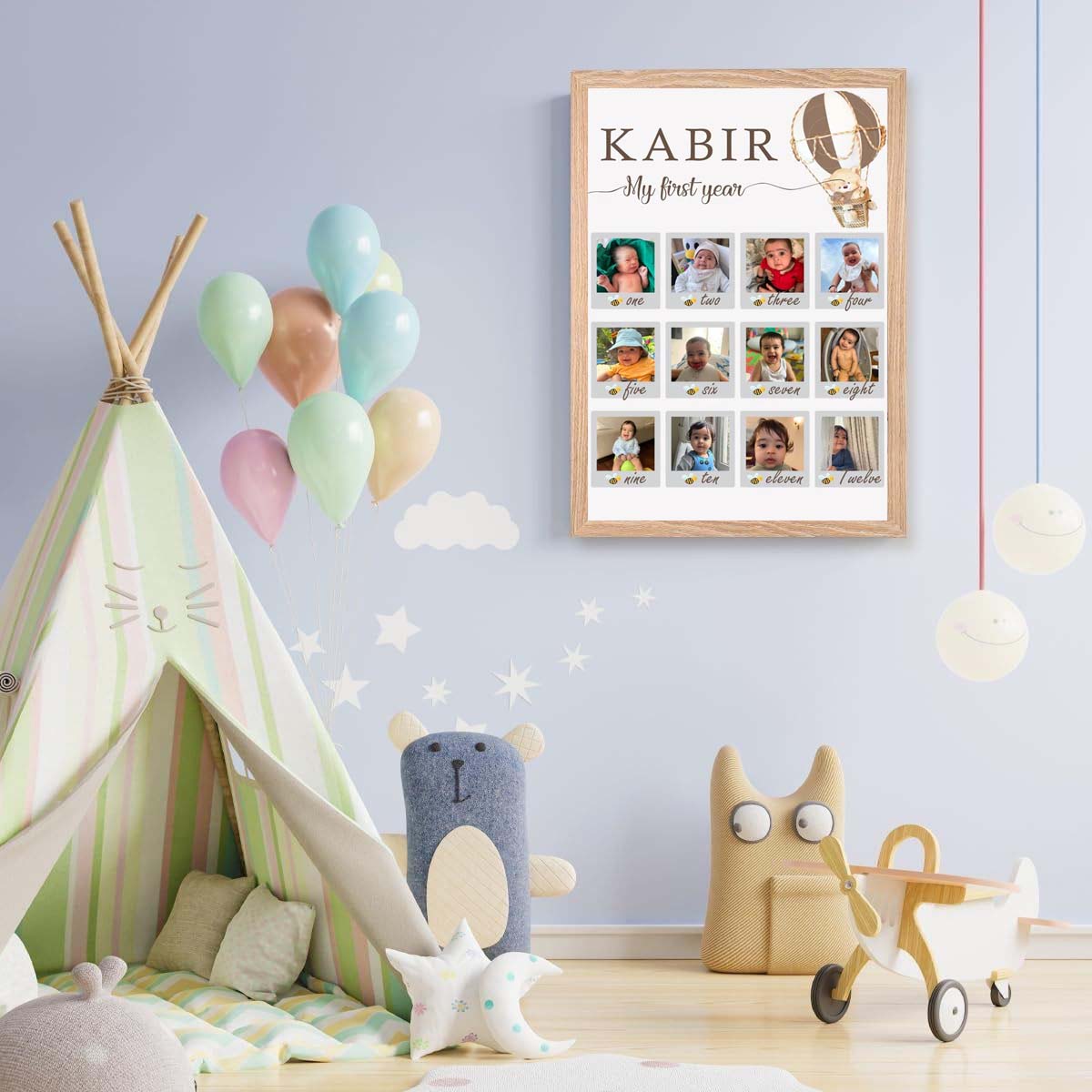 My First Year Customized Milestone Board for Kids Birthday Party(New Born -12 months )