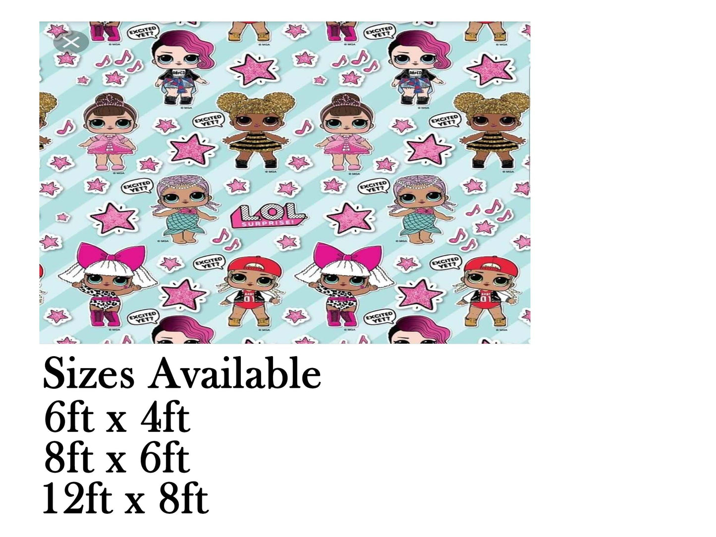 LOL Theme Birthday Cake Table Cover