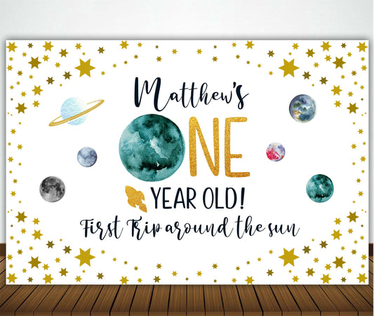 Space Theme Birthday Party Backdrop