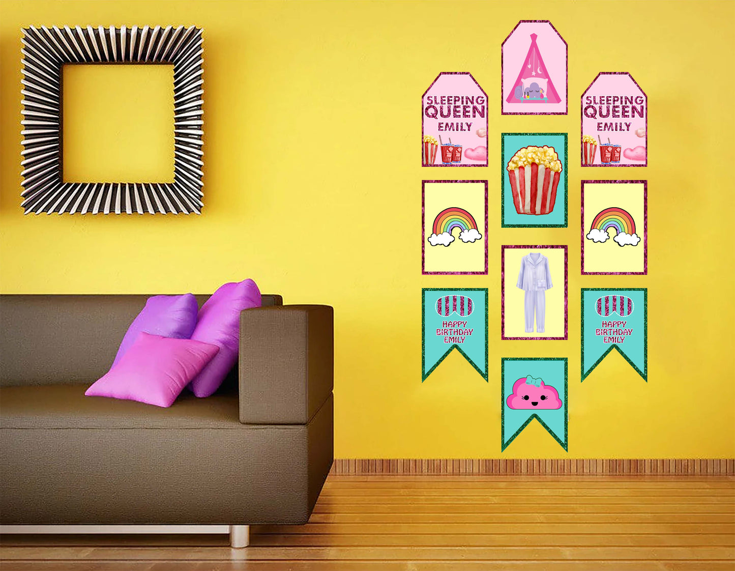 Pyjama Party Theme Birthday Party Theme Hanging Set for Decoration