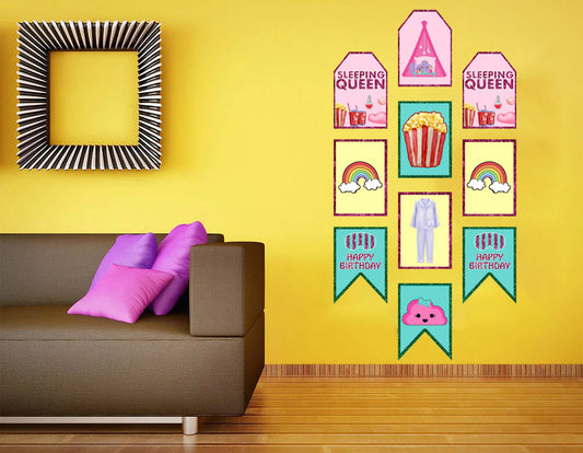 Pyjama Theme Birthday Paper Door Banner for Wall Decoration