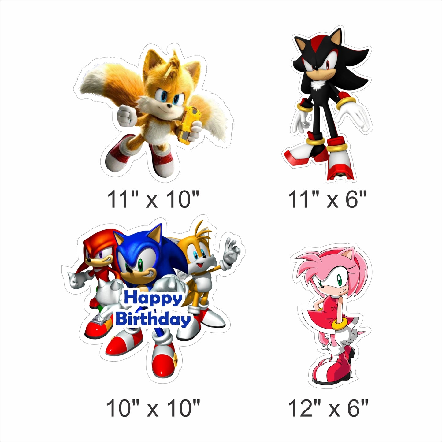 Sonic Theme Birthday Party Cutouts