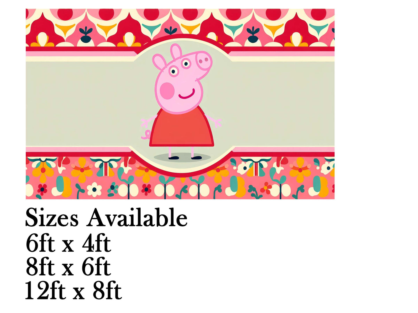 Peppa Pig Theme Birthday Cake Table Cover