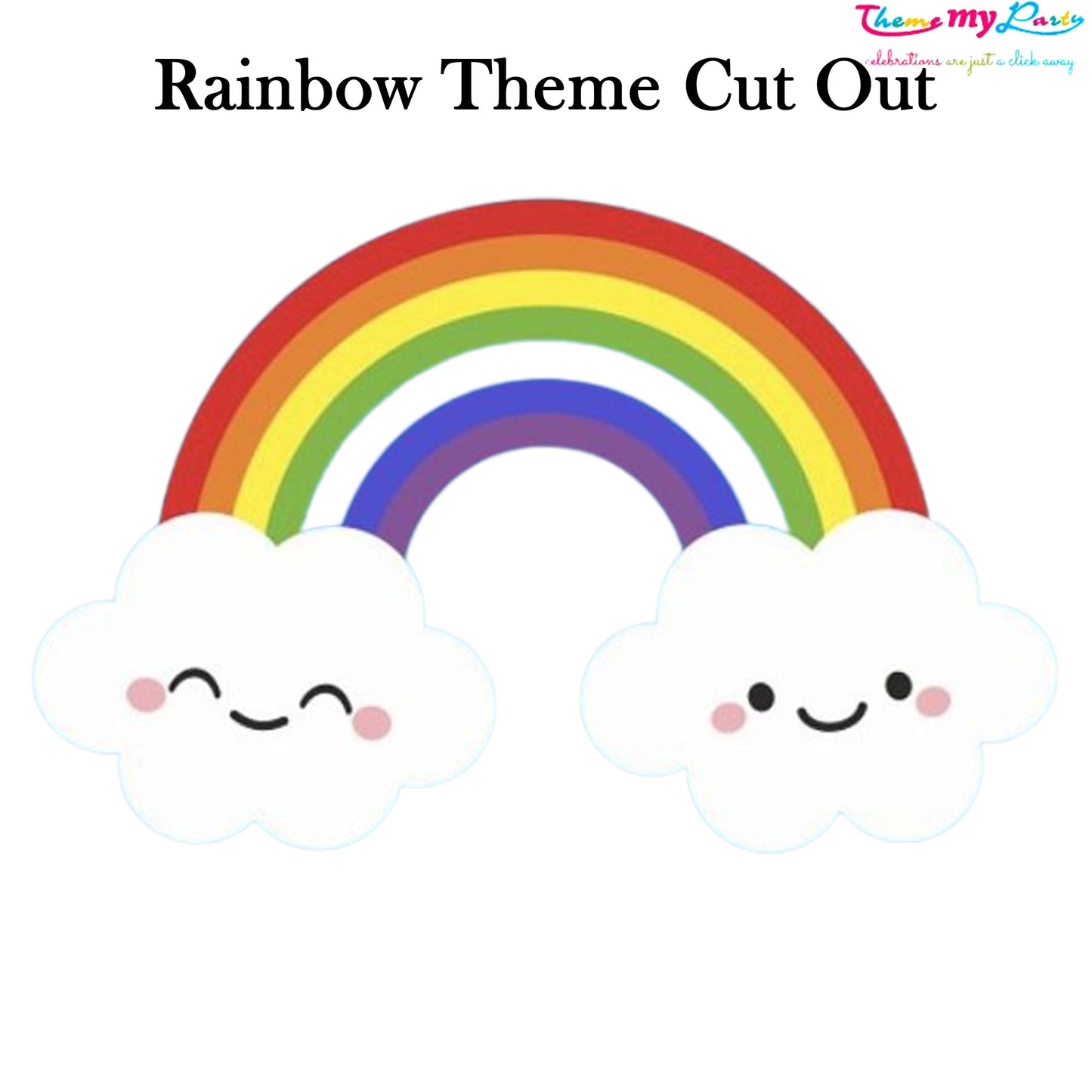 Rainbow Theme Birthday Party Cutout
