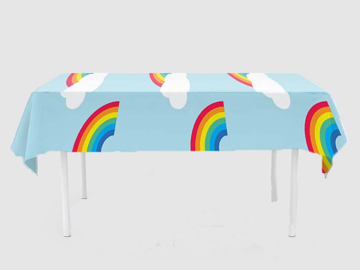 Rainbow Theme Birthday Cake Table Cover